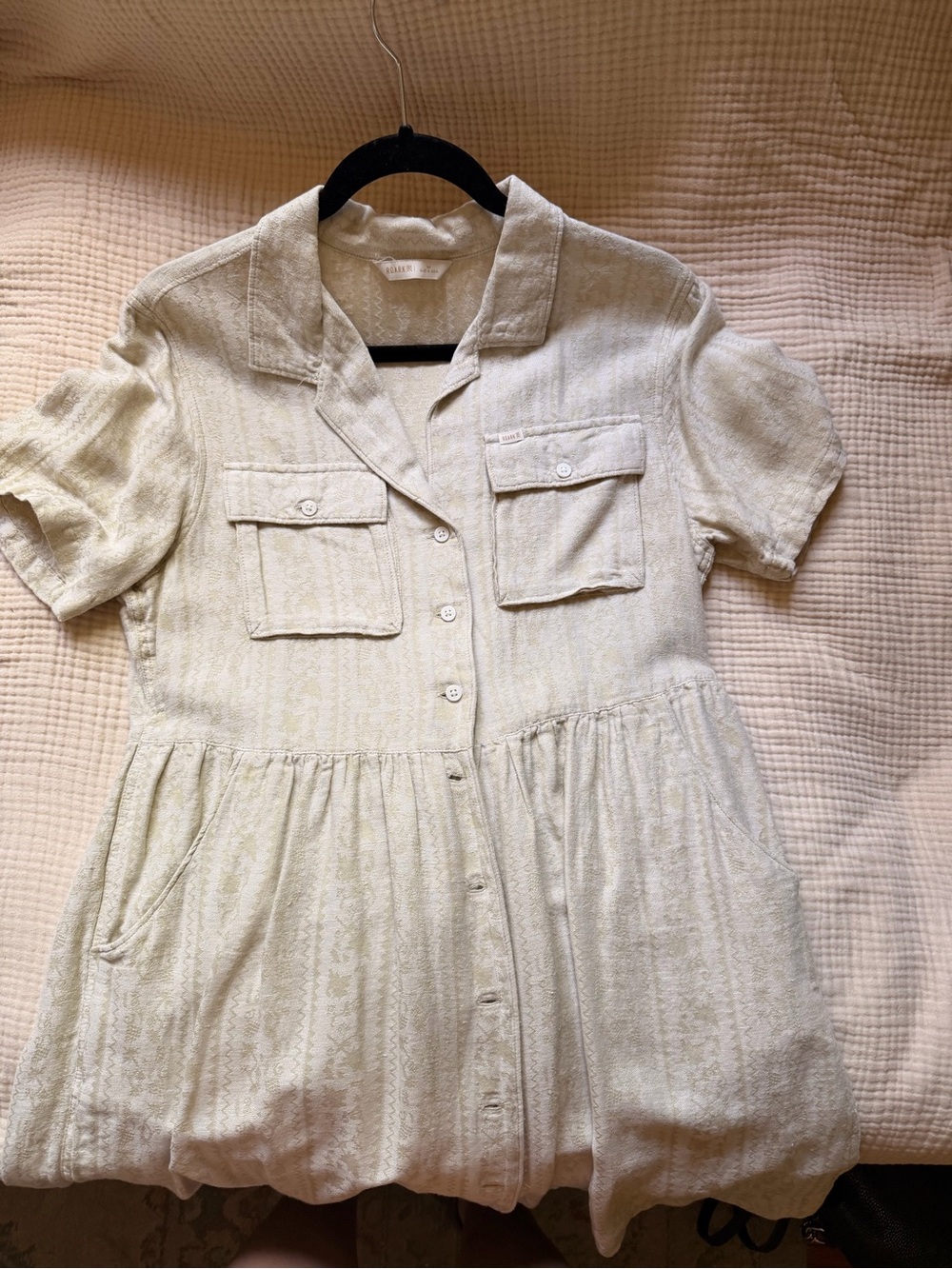 Roark Cream Short-Sleeve Mini Dress